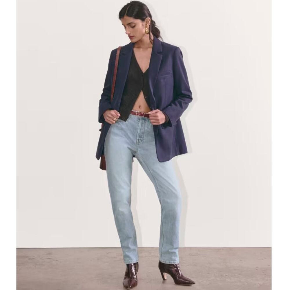 Everlane Curvy ’90s Cheeky Straight Jean Vintage Sunbleached Blue Women 26 NWT